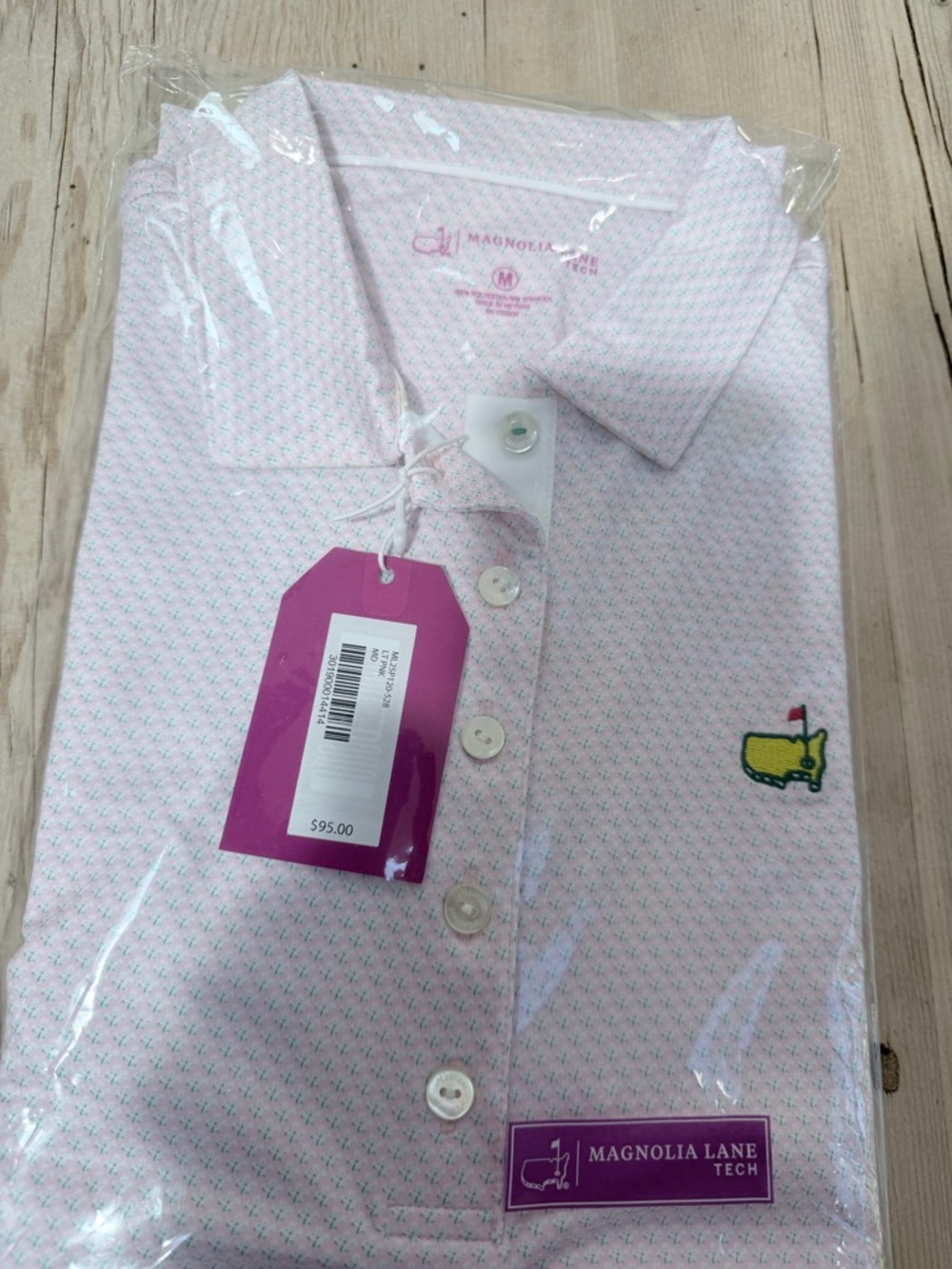 Magnolia Lane Women’s Pink Patterned Polo Tank Top